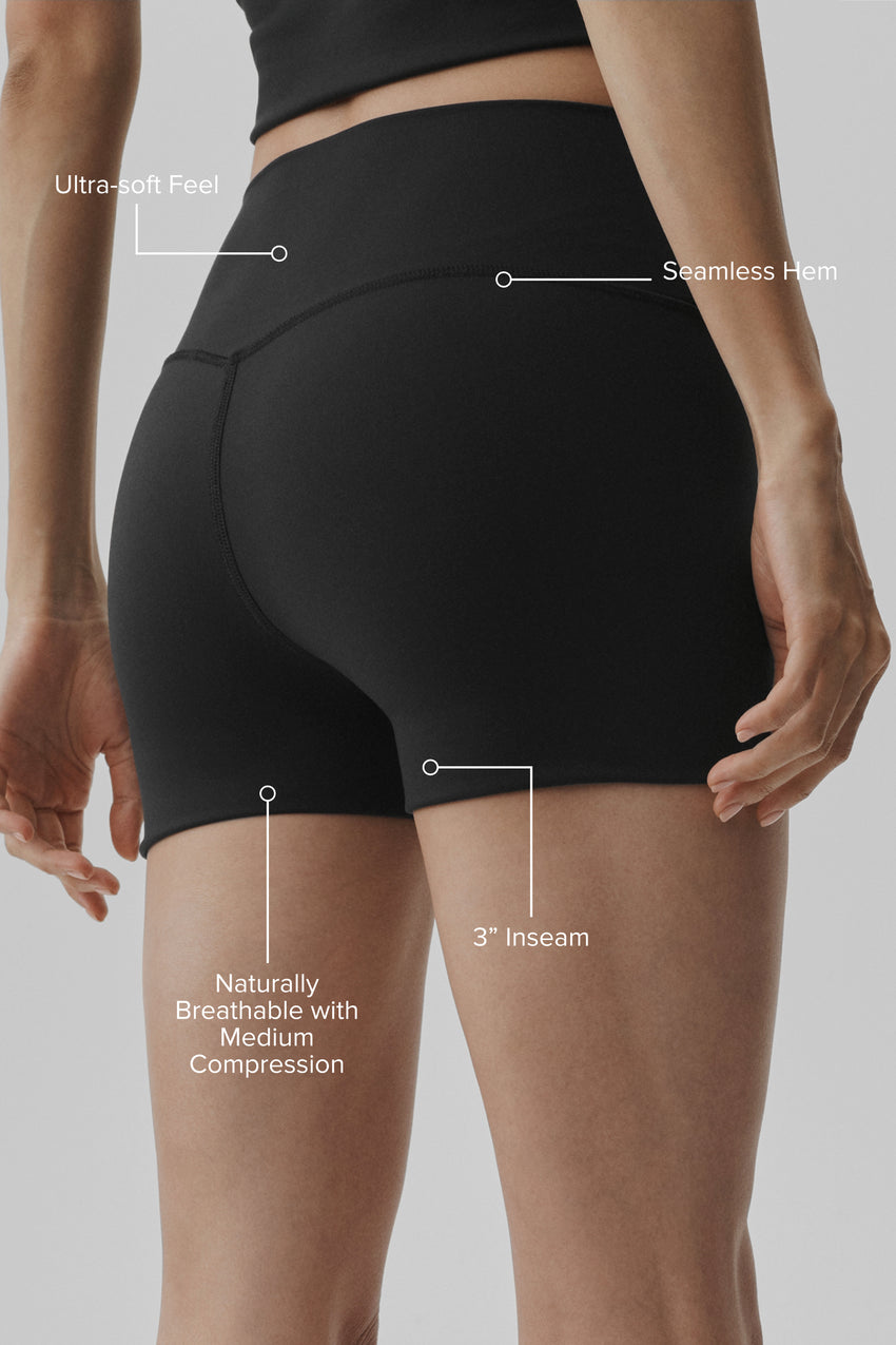 3" ALO Softsculpt High-Waist Precision Short - Black